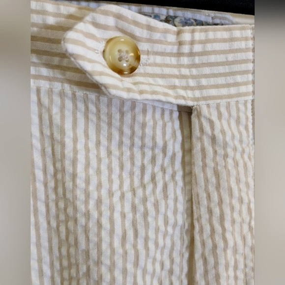 Berle Men's Flat Front Stripes Seersucker Pants, Open Hem, Size 42, New W/O Tags - Picture 7 of 9